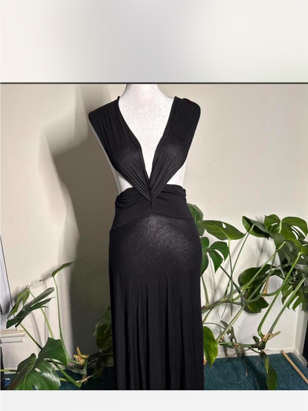 Black Plunge Maxi Dress